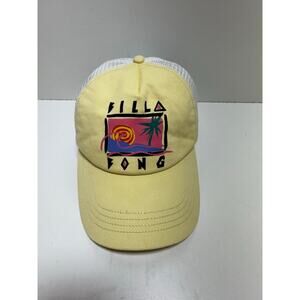 Billa Bong Trucker Cap Hat Yellow White SnapBack Surf 90’s